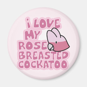 J'aime mon aimant rose de cacatoès de Breasted
