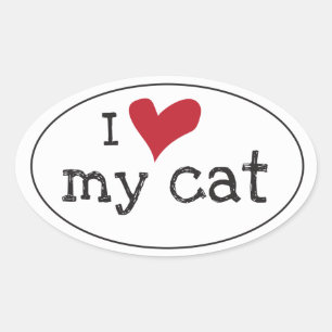 J'aime mon autocollant de chat