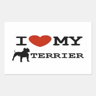 j'aime mon autocollant de terrier de Staffordshire