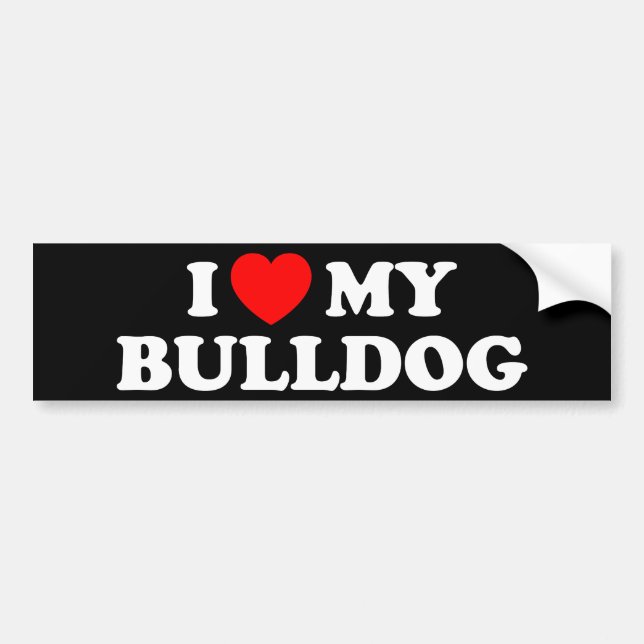 J'aime mon bumper Bulldog Sticker (Devant)