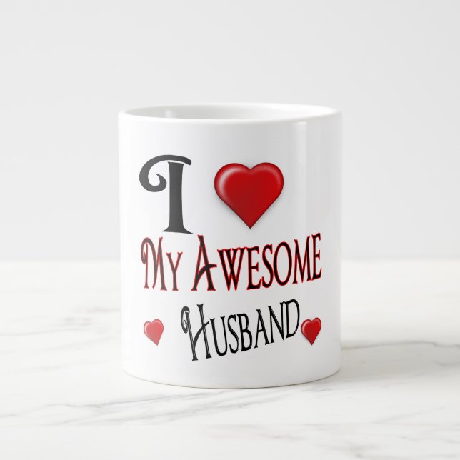 J'aime mon cadeau enorme de Noël de tasse de mari (Devant)