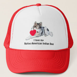 J'aime mon casquette indien indigène de chien
