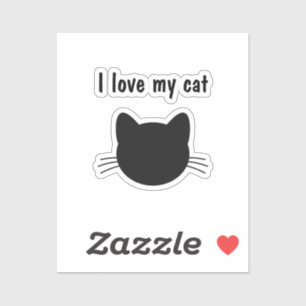 J'aime mon chat Custom-Cut Vinyl Sticker