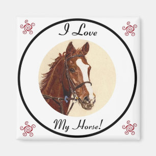 J'aime mon cheval ! Aimant équestre
