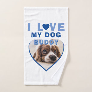 J'aime mon chien Blue Heart Photo Nom de l'animal