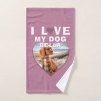 J'aime mon chien Coeur rose Nom de l'animal de com