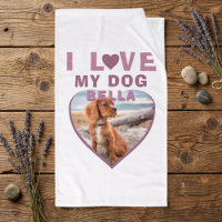 J'aime mon chien Coeur rose Nom de l'animal de com
