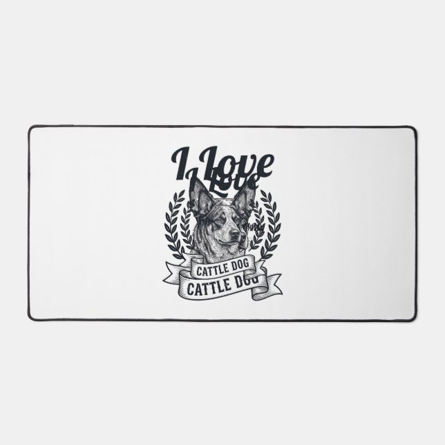 J'aime mon chien de troupeau design de gravure vin (Recto)