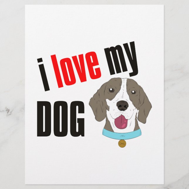 J'aime mon chien dessin animé (Devant)
