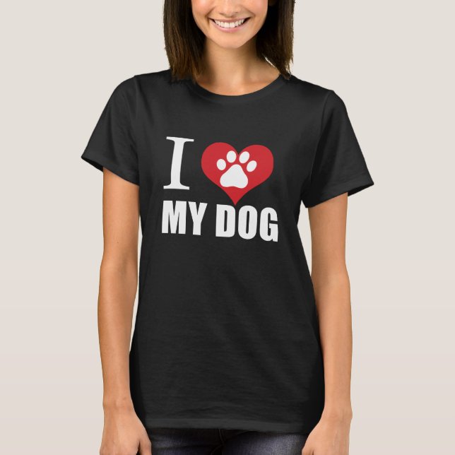 J'aime mon chien T-shirt (Devant)