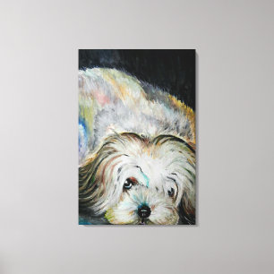 J'aime mon chien toile imprimée