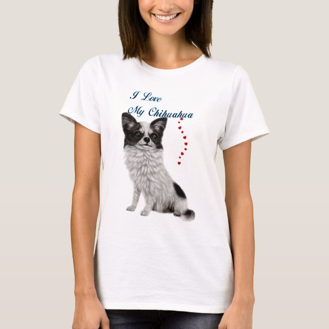 J'Aime Mon Chihuahua. T-shirt (Devant)
