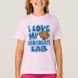 J'aime mon chocolat Lab Girl's Ringer TShirt