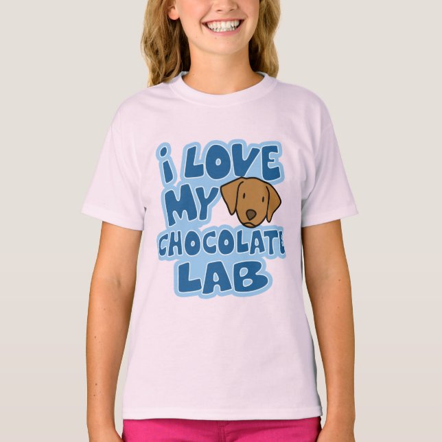 J'aime mon chocolat Lab Girl's Ringer TShirt (Devant)