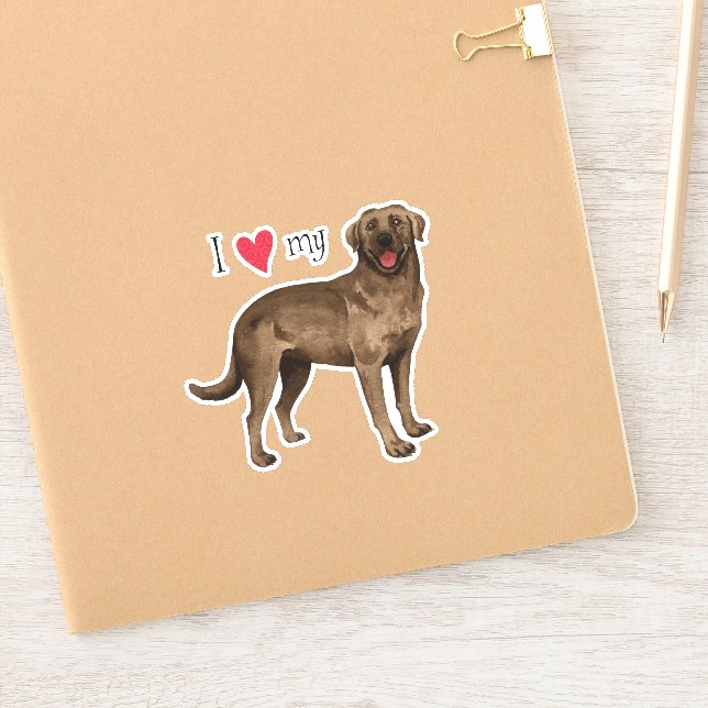 J'aime mon chocolat Lab Vinyl Sticker (Carnet)