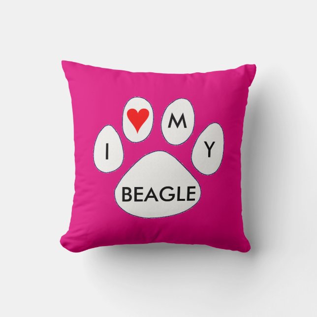 J'AIME MON COUSSIN DE JET DE CARRÉ DE BEAGLE (Recto)