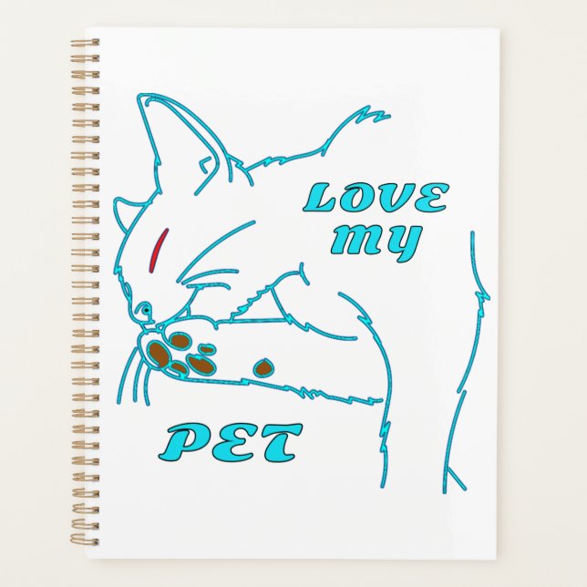 J'AIME MON CUTE AQUA PET CAT (Devant)