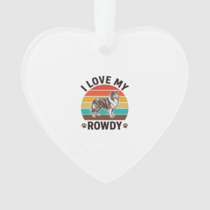 J'aime mon design de chien Colley vintage turbulen