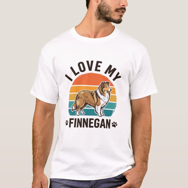 J'aime mon design de t-shirt avec le nom de Finneg (Devant)