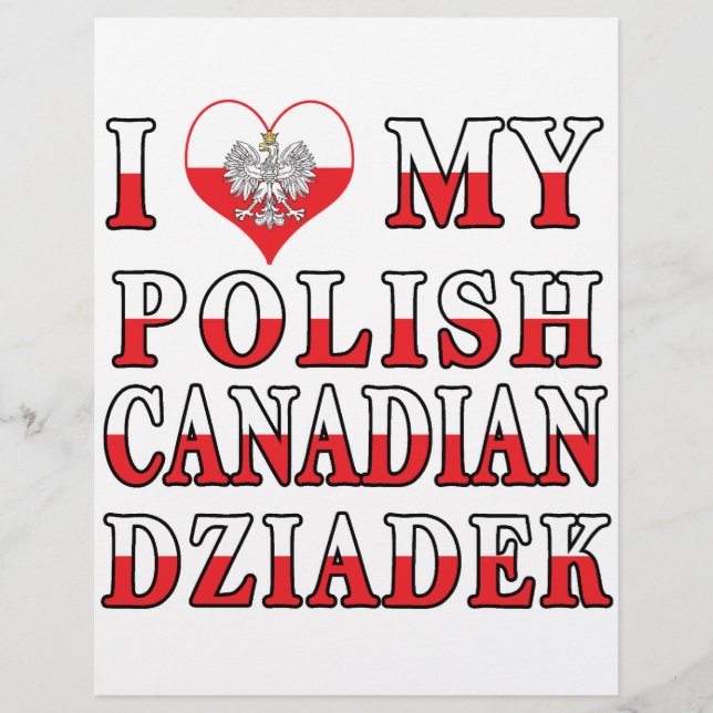 J'Aime Mon Drapeau Canadien Polonais Dziadek (Devant)