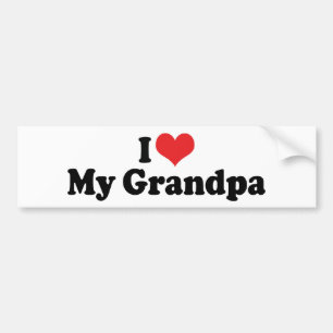J'Aime Mon Grand-Père Sticker Bumper