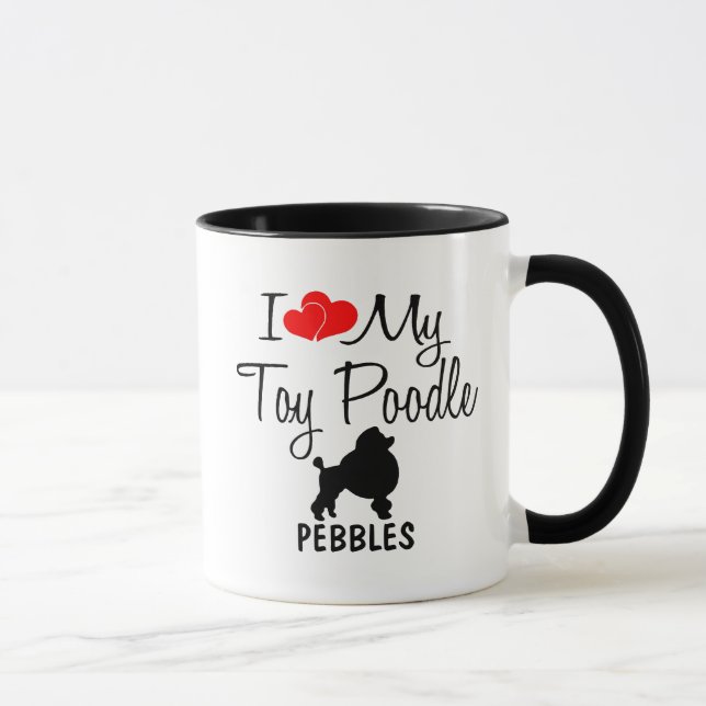 J'Aime Mon Jouet Poodle Mug (Droite)