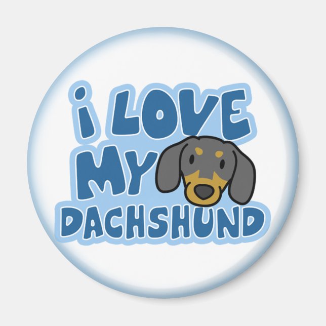 J'Aime Mon Magnet Dachshund (Devant)