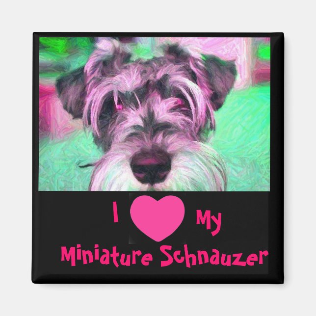 J'Aime Mon Magnet Schnauzer Miniature (Devant)