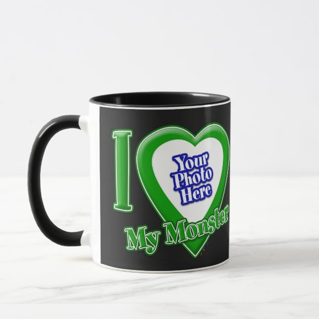 J'Aime Mon Monstre Avec Votre Photo Mug (Gauche)