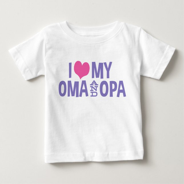 J'Aime Mon Oma Et Mon T-shirt Bébé Opa (Devant)