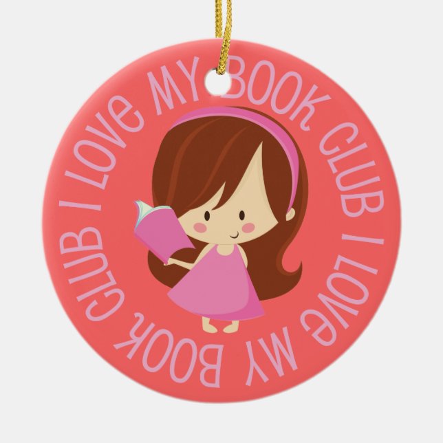 J'aime mon ornement de cadeau de club de lecture (Devant)