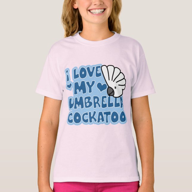 J'aime mon parapluie Cockatoo T-shirt à l'aiguille (Devant)