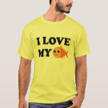 J'Aime Mon Pet Goldfish T-shirt<br><div class="desc">Le design des animaux de compagnie de poissons rouges,  mignon et colorés,  est parfait pour les propriétaires de poissons. Le slogan "I Love My Goldfish".</div>