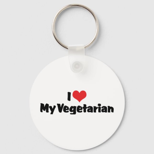J'aime mon porte-clés végétarien (Recto)