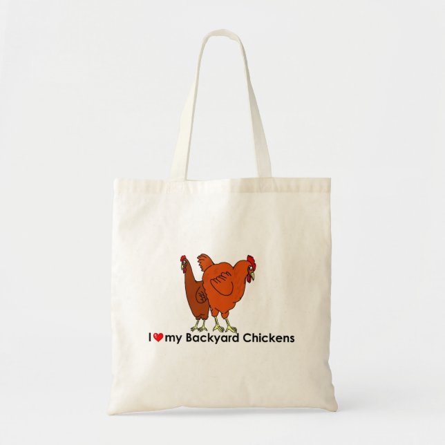 J'aime mon sac de poulets de jardin (Devant)