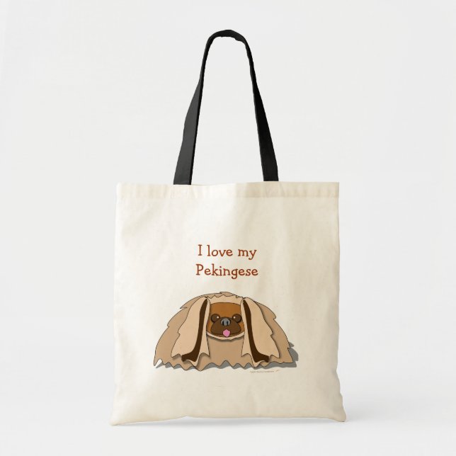 J'aime mon sac fourre-tout à chien de Pekingese de (Devant)