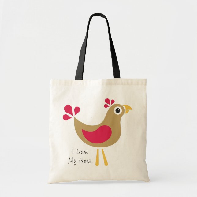 J'aime mon sac fourre-tout à poules (Devant)