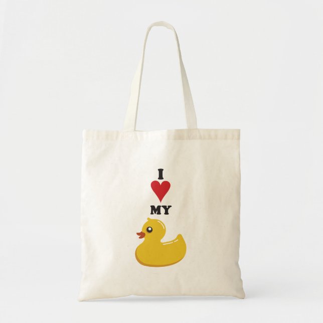 J'Aime Mon Sac fourre-tout De Canard En Caoutchouc (Devant)