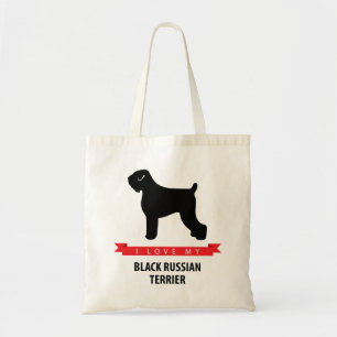 J'aime mon sac fourre-tout noir à Terrier de Russ