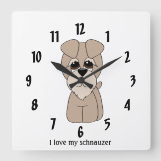 J'Aime Mon Schnauzer Horloge murale