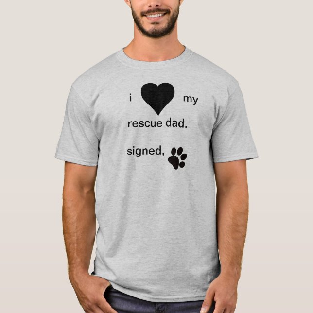 J'aime mon Secouru papa T-shirt (Devant)