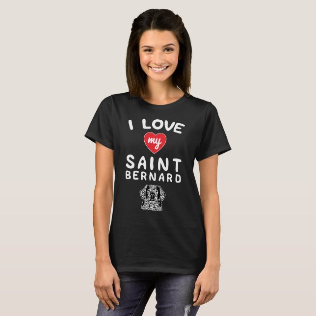 J'aime mon St Bernard fais face au T-shirt de (Devant entier)