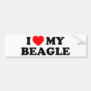 J'aime mon Sticker Beagle Bumper