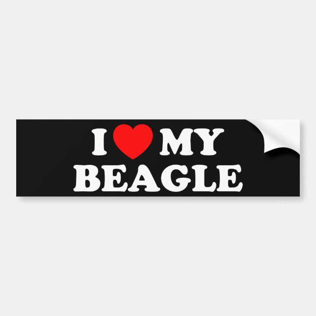 J'aime mon Sticker Beagle Bumper (Devant)