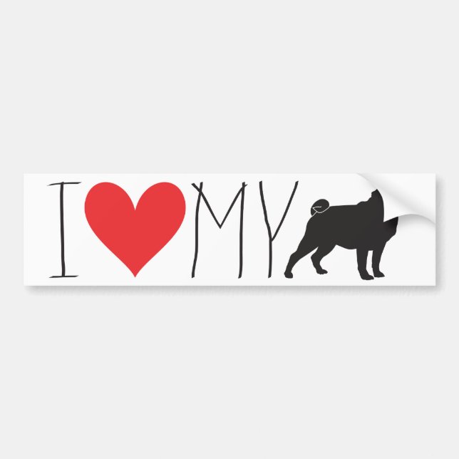 J'Aime Mon Sticker Bumper Carlin (Devant)