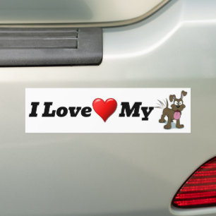 J'Aime Mon Sticker Bumper Chien