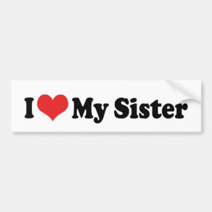 J'Aime Mon Sticker Bumper Soeur