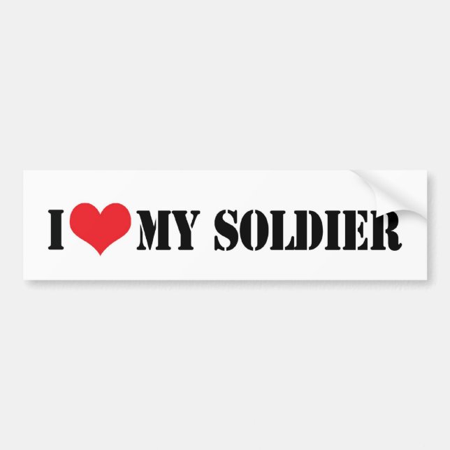 J'Aime Mon Sticker Bumper Soldat (Devant)
