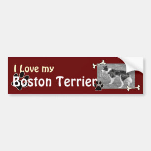J'aime mon Sticker Bumper Terrier de Boston