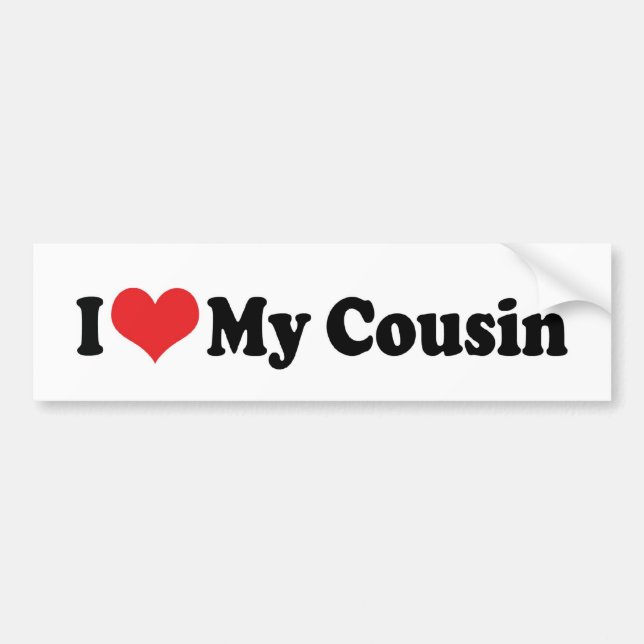 J'Aime Mon Sticker De Bumper Cousin (Devant)
